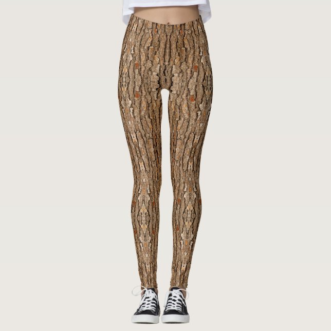 Pine Tree Bark Texture Tree Trunk Leggings (Vorderseite)