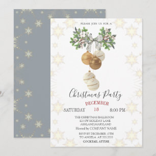 Pine Tree Branch Bow Weihnachtsbälle Weihnachten Einladung