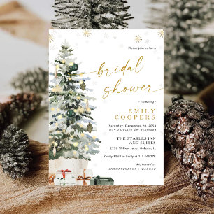 Pine Tree Christmas Bridal Dusche Einladung