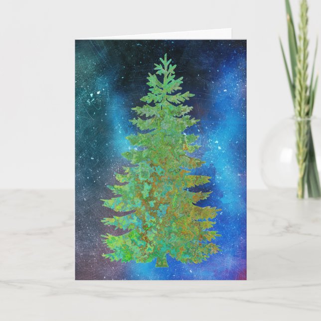 Pine Tree Christmas Card Karte (Vorderseite)