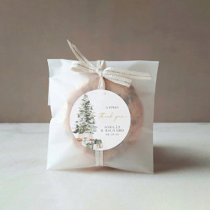 Pine Tree Christmas Classic Round Sticker