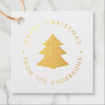 Pine Tree Christmas Foto Geschenkanhänger<br><div class="desc">Modernes und elegantes Winterurlaubsdesign.</div>