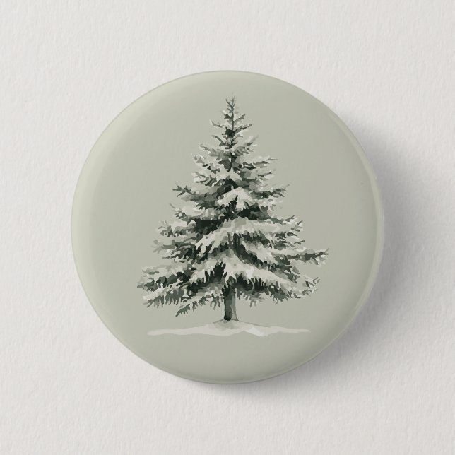 Pine Tree Covered with snow Button (Vorderseite)