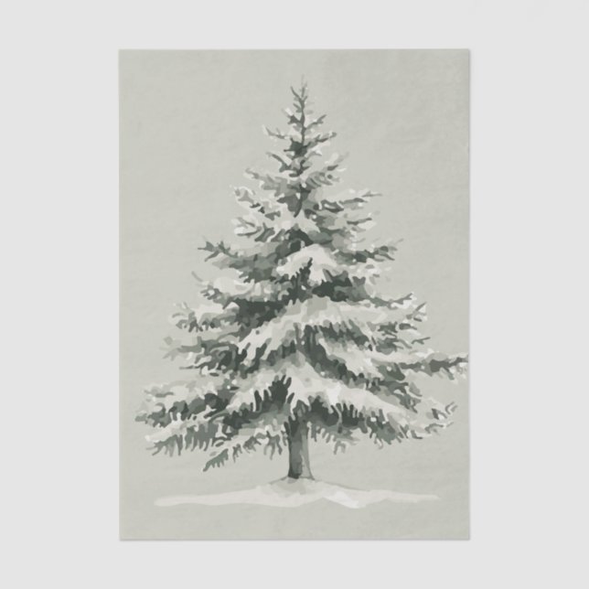 Pine Tree Covered with snow Seidenpapier (Vorderseite)