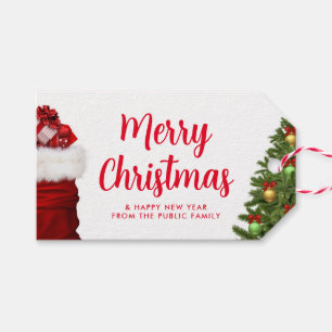 Pine Tree Custom Text Template Frohe Weihnachten Geschenkanhänger