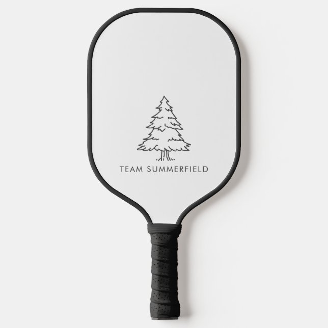 Pine Tree Familienname Kariert rustikal Pickleball Schläger (Vorderseite)
