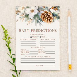 Pine Tree Floral Baby Shower Predictions Spiel