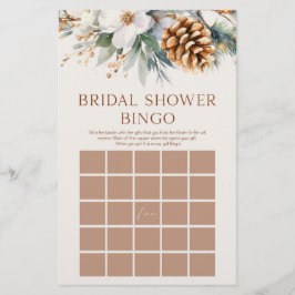 Pine Tree Floral Bingo Brautparty Game Briefpapier