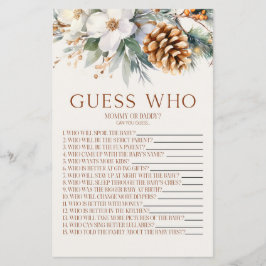 Pine Tree Floral Guess Who Baby Showspiel