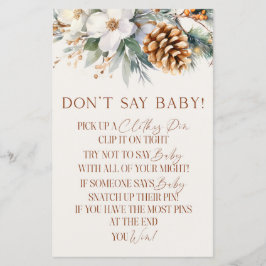 Pine Tree Floral Say Baby Shower Game