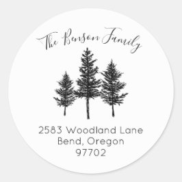 Pine Tree Forest Adresse de retour Sticker Seal
