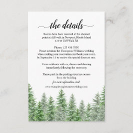 Pine Tree Forest Calligraphy Wedding Details Card Begleitkarte