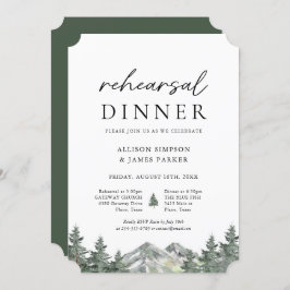 Pine Tree Forest Mountain Probe Dinner Einladung