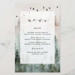 Pine Tree Forest Rustic Themed Wedding Karten
