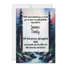 Pine Tree Forest Rustic Wasserfarbe Hochzeit
