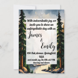 Pine Tree Forest Rustic Wasserfarbe Hochzeit Einladung