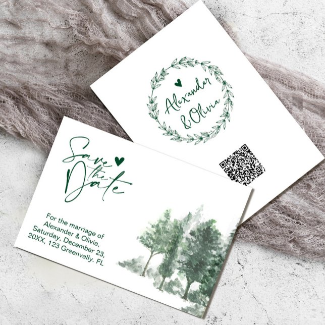 Pine Tree Forest Rustikale Hochzeit speichern Sie  (Pine Tree Forest Rustic wedding save the date #zazzlemade#savethedates #destinationsavethedateinvite)