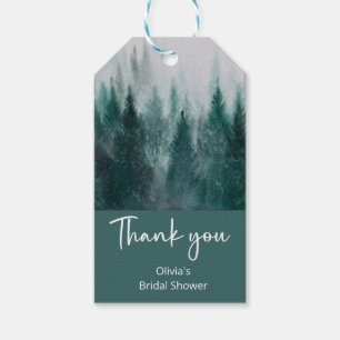 Pine Tree Forest Watercolor Grünes Brautparty Geschenkanhänger