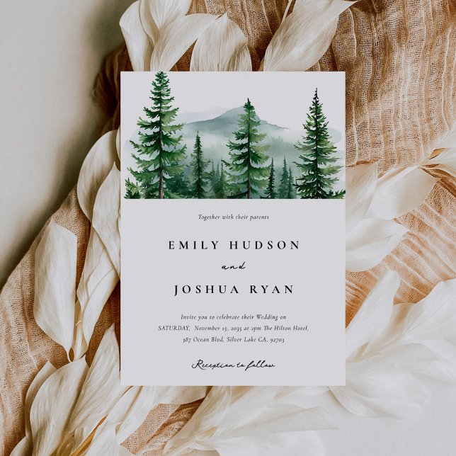 Pine Tree Forest Wedding Einladung (Von Creator hochgeladen)