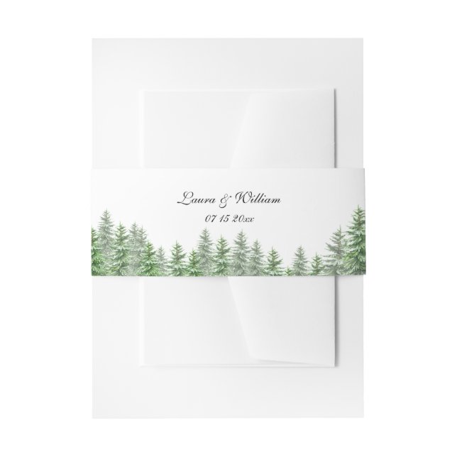 Pine Tree Forest Wedding Einladungsbanderole (Vorderseite Beispiel)