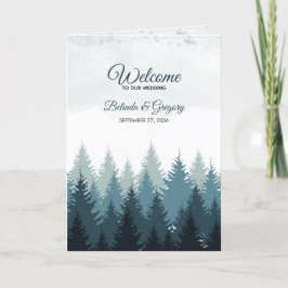 Pine Tree Forest Wedding Order of Service Programm