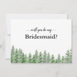 Pine Tree Forest wird meine Bridesmaid Card sein Dankeskarte