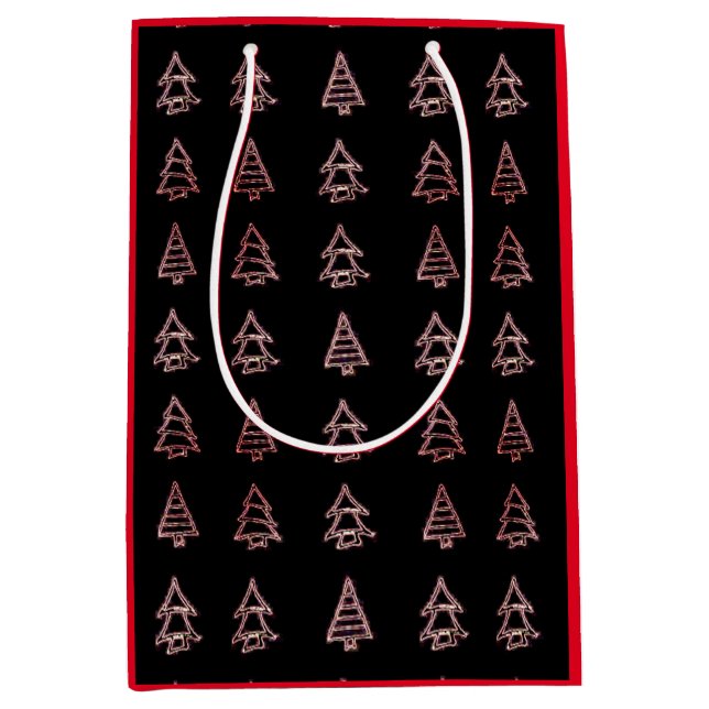 Pine Tree Gift Bag (rot) Mittlere Geschenktüte (Vorderseite)