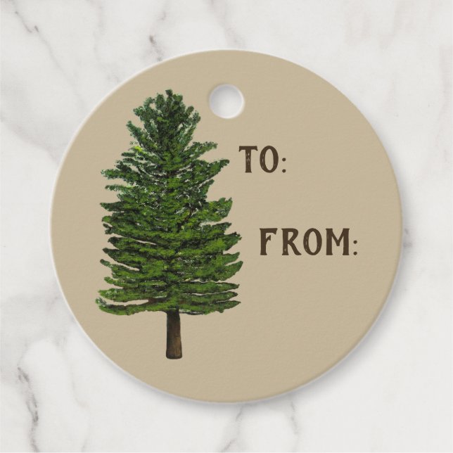 Pine Tree Gift Tag Geschenkanhänger (Vorderseite)