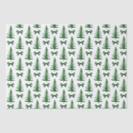 Pine Tree Green Bow Weihnachtsgeschenkpapier Seidenpapier