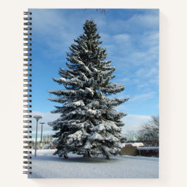 Pine Tree in Snow Notebook Notizbuch