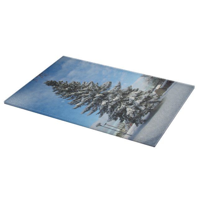 Pine Tree in Snow-Schneidebrett Schneidebrett (Ecke)