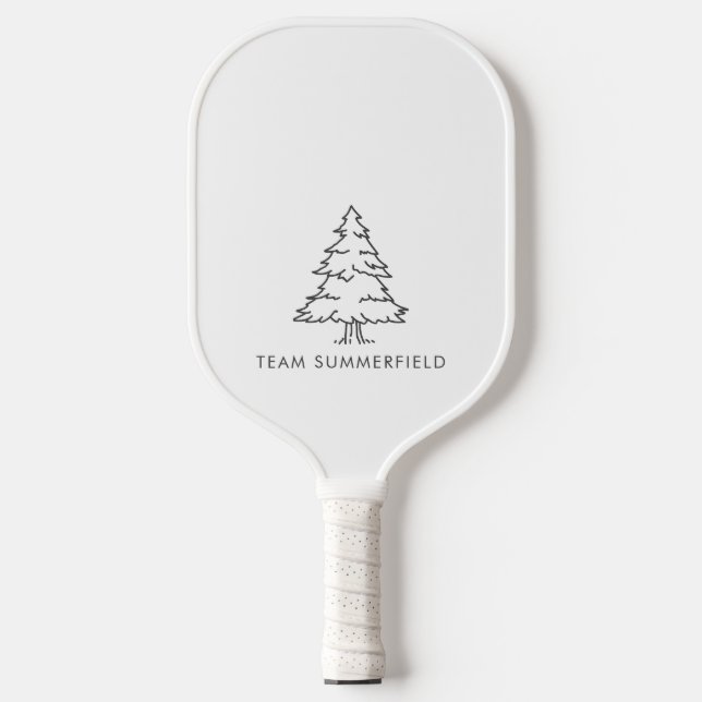 Pine Tree Kariert rustikaler Familienname Pickleball Schläger (Vorderseite)