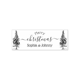 Pine-tree Merry Christmas Script-Individuelle Name Permastempel