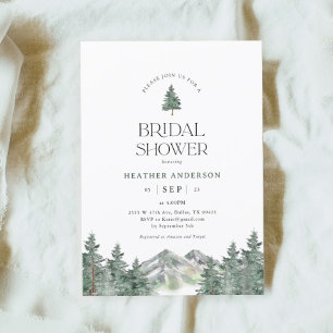 Pine Tree Mountain Forest Bridal Dusche Einladung