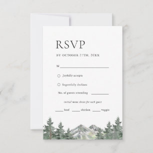 Pine Tree Mountain Wedding Menü UAWG RSVP Karte