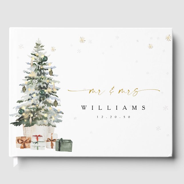 Pine Tree Noël Mariage livre d'hôtes (Recto)