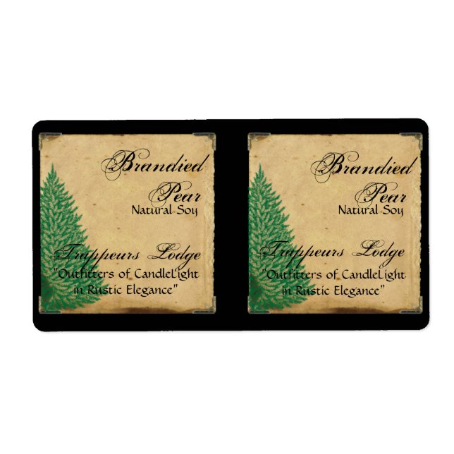 Pine Tree on Parchment Candle Label (Vorne)
