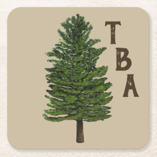 Pine Tree Paper Untersetzer