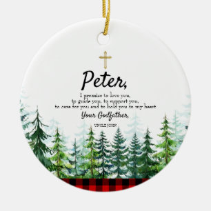 Pine Tree Personalisiertes Versprechen an Godchild Keramik Ornament
