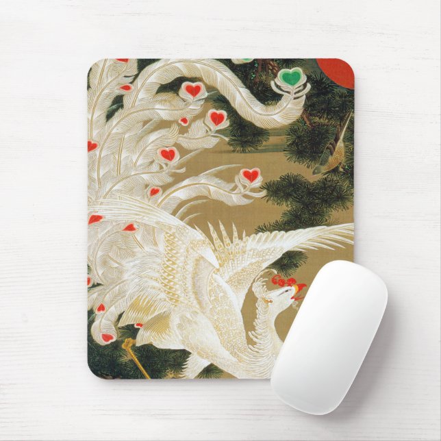 Pine Tree & Phoenix (Liebe Heart Phoenix), Jakuchu Mousepad (Mit Mouse)