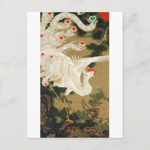 Pine Tree & Phoenix (Liebe Heart Phoenix), Jakuchu Postkarte