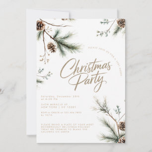 Pine Tree Pinecones Minimalistisches Party Einladung
