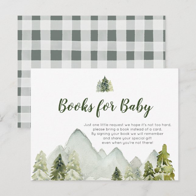 Pine Tree Rustic Adventure Books for Baby Postcard Postkarte (Vorne/Hinten)