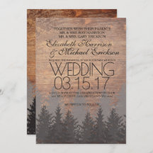 Pine Tree Rustic Faire-part de mariage