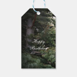 Pine Tree Rustic Forest Woods Gastgeschenk Hochzei Geschenkanhänger