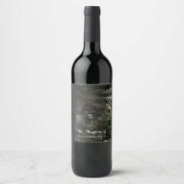 Pine Tree Rustic Forest Woods Wedding Wine Labels Weinetikett