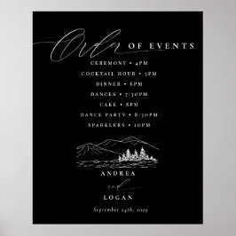 Pine Tree Rustikale Berge Hochzeitserie Poster