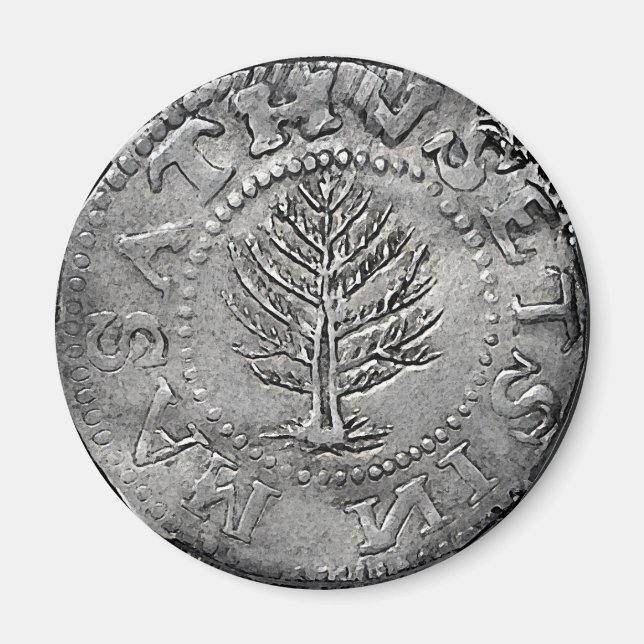 Pine Tree Shilling Münze Magnet (Vorne)