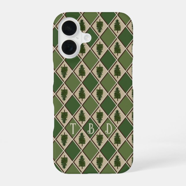 Pine Tree und Harlequin Phone Case iPhone 16 Hülle (Rückseite)