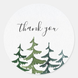 Pine Tree | Vielen Dank Runder Aufkleber